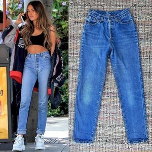 Vintage Levi’s 17501 501 high waisted button fly tapered leg 80s 90s mom jeans